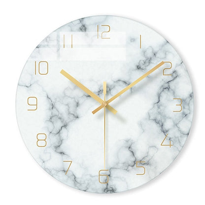 1 Pcs Nordic Marble Wall Clock Modern Minimalist Art Clocks (Multi Colors)