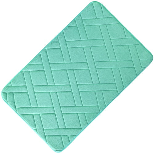 grid Embossing Bath Mat Non-slip Mats sponge Rug polyester fiber