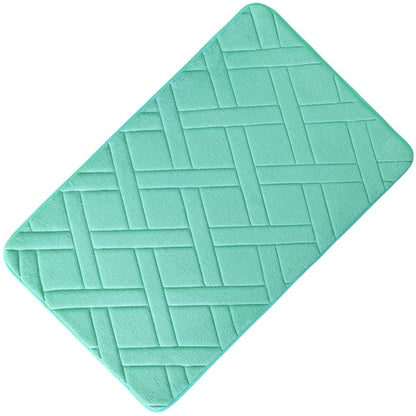 grid Embossing Bath Mat Non-slip Mats sponge Rug polyester fiber