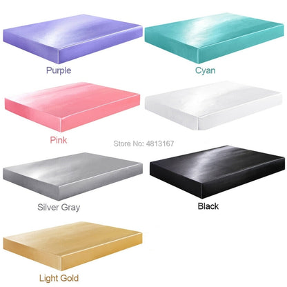 Super Soft Silky Satin Fitted Sheet  W/ Pillowcases  Wrinkle, Fade, Stain Resistant Twin Full Queen King