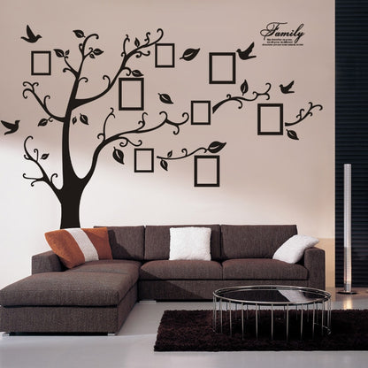 Large 250*180cm/99*71in Black 3D DIY Photo Tree PVC Wall Decals/Adhesive Family Wall Stickers Mural Art