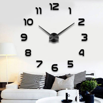 Big Fashion 3D Mirror Wall Sticker Clock DIY (Multi Colors)