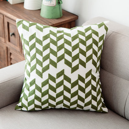 Embroidered Green Geometric Canvas (Multi Styles)