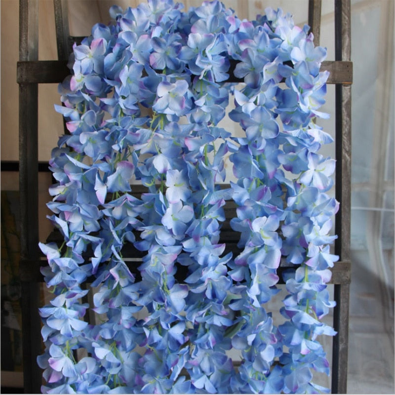 1PCS Artificial Hydrangea Wisteria Flower For DIY Simulation Arch Rattan Wall Hanging Decoration Fake flower