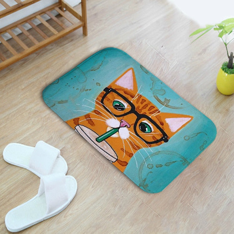 Cartoon Cat Animal Non Slip Bath Mat (Multi Styles/Colors)