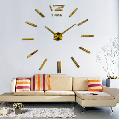 Big Wall Clock 3D Acrylic Mirror Sticker (Multi Colors)