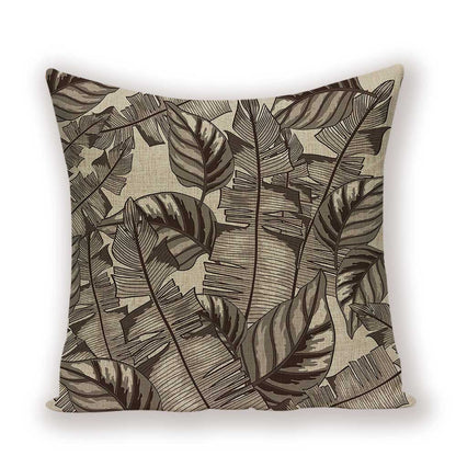 Tropical Leaves Linen Pillowcase (Multi Styles/ Colors)