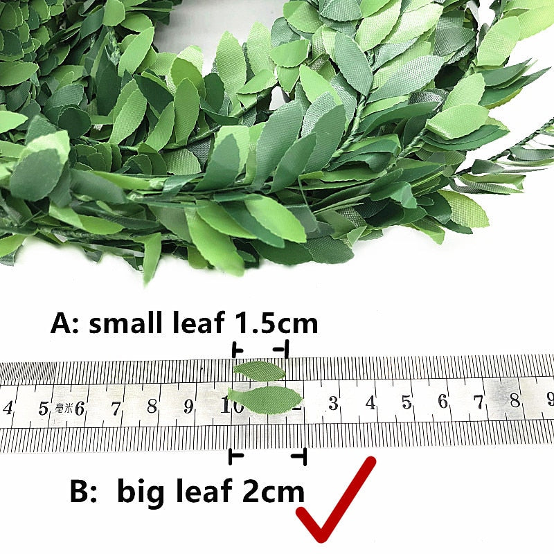 7.5 Meters Artificial Leaf Garland Plants Vine Fake Foliage Handmade Home Decor DIY Wreath Silk Flower