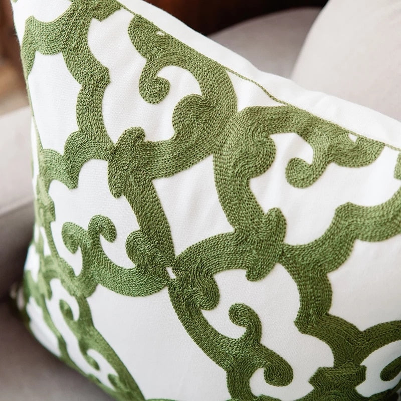 Embroidered Green Geometric Canvas (Multi Styles)