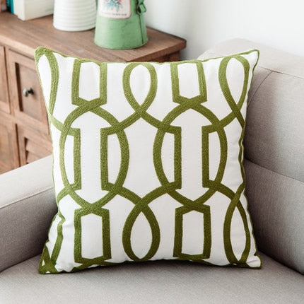 Embroidered Green Geometric Canvas (Multi Styles)