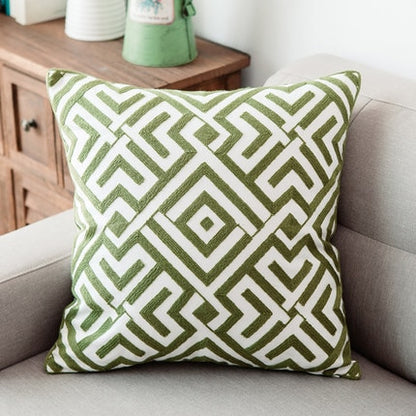 Embroidered Green Geometric Canvas (Multi Styles)