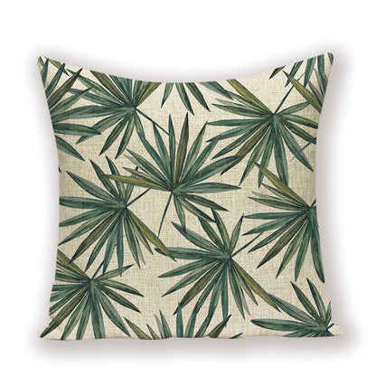 Tropical Leaves Linen Pillowcase (Multi Styles/ Colors)