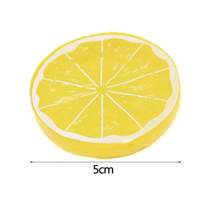 5/10pcs 5cm Artificial Fruit Lemon Slices Fruit