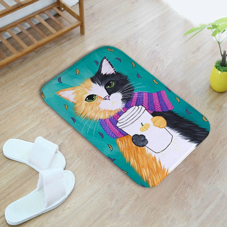 Cartoon Cat Animal Non Slip Bath Mat (Multi Styles/Colors)