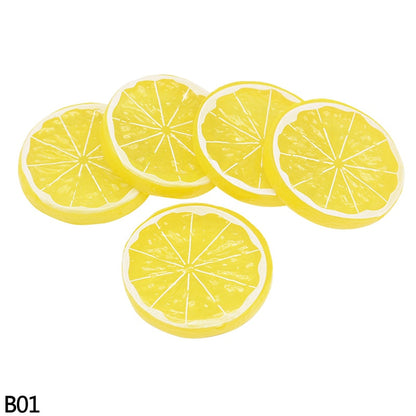 5/10pcs 5cm Artificial Fruit Lemon Slices Fruit