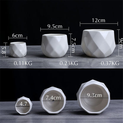 Creative Ceramic Diamond Geometric Flowerpot