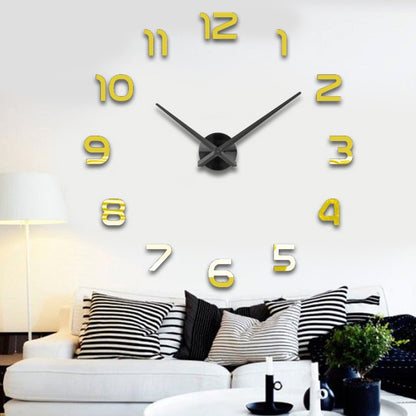 Big Fashion 3D Mirror Wall Sticker Clock DIY (Multi Colors)