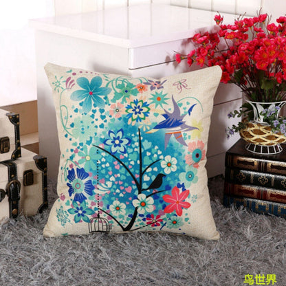 LOVE Happy Tree Printed Linen Pillow Covers (Multi Styles/ Colors)