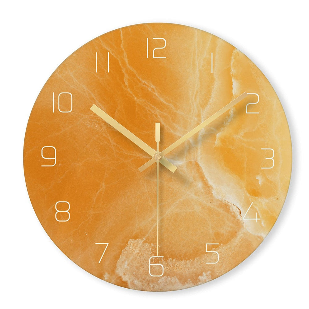 1 Pcs Nordic Marble Wall Clock Modern Minimalist Art Clocks (Multi Colors)