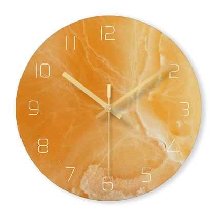 1 Pcs Nordic Marble Wall Clock Modern Minimalist Art Clocks (Multi Colors)