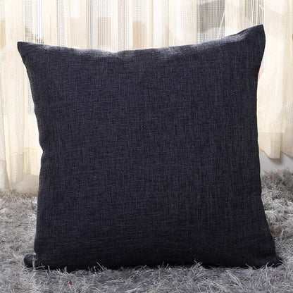 Solid Linen Sofa Waist Cushion Pillowcase (Multi Colors)