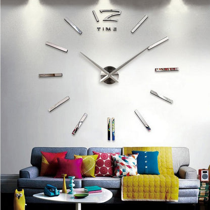 Big Wall Clock 3D Acrylic Mirror Sticker (Multi Colors)