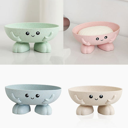 1Pcs Eco-friendly Soap Box Non-slip Soap Dish Bathroom Supplies Soap Holder Cartoon Shape Storage Box