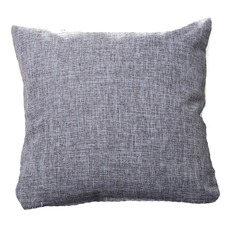 Solid Linen Sofa Waist Cushion Pillowcase (Multi Colors)