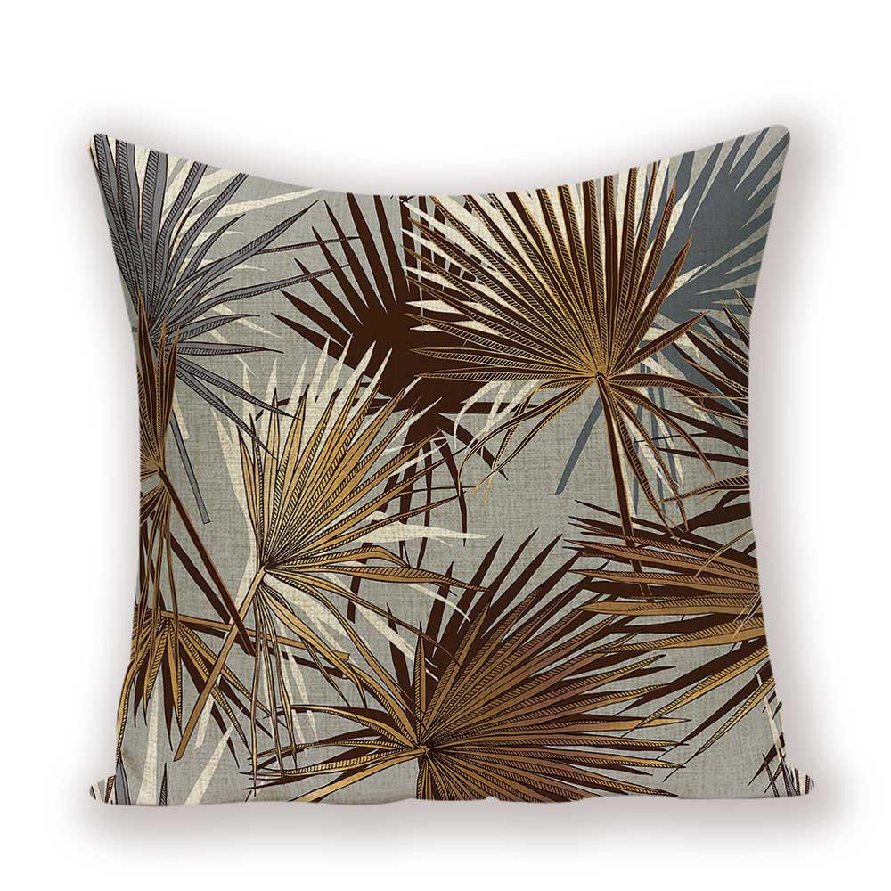 Tropical Leaves Linen Pillowcase (Multi Styles/ Colors)