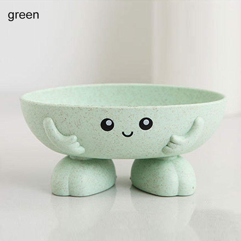 1Pcs Eco-friendly Soap Box Non-slip Soap Dish Bathroom Supplies Soap Holder Cartoon Shape Storage Box