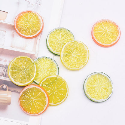 5/10pcs 5cm Artificial Fruit Lemon Slices Fruit