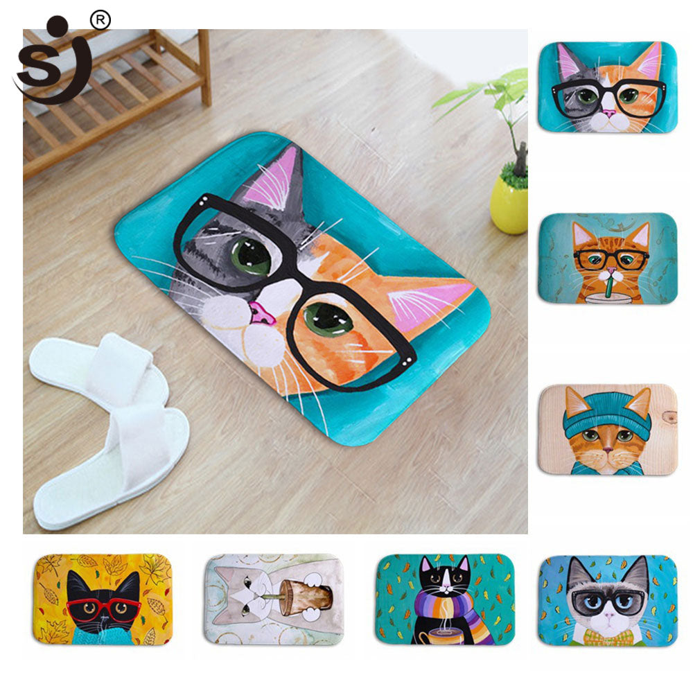 Cartoon Cat Animal Non Slip Bath Mat (Multi Styles/Colors)