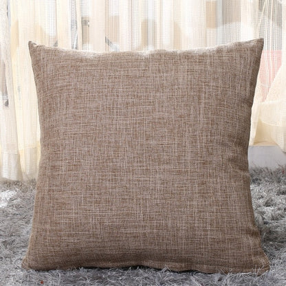 Solid Linen Sofa Waist Cushion Pillowcase (Multi Colors)