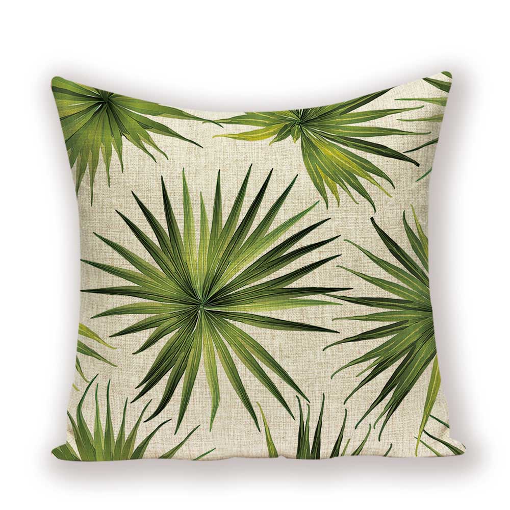 Tropical Leaves Linen Pillowcase (Multi Styles/ Colors)