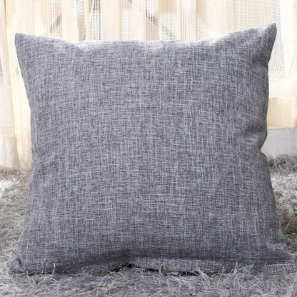 Solid Linen Sofa Waist Cushion Pillowcase (Multi Colors)