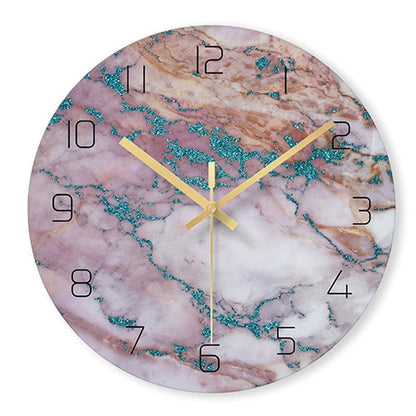 1 Pcs Nordic Marble Wall Clock Modern Minimalist Art Clocks (Multi Colors)