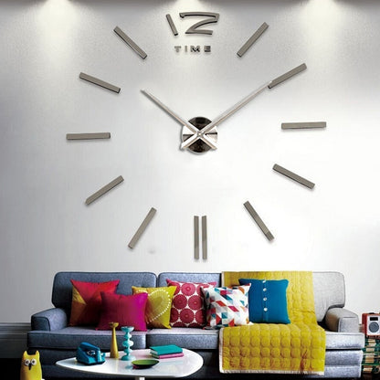 Big Wall Clock 3D Acrylic Mirror Sticker (Multi Colors)