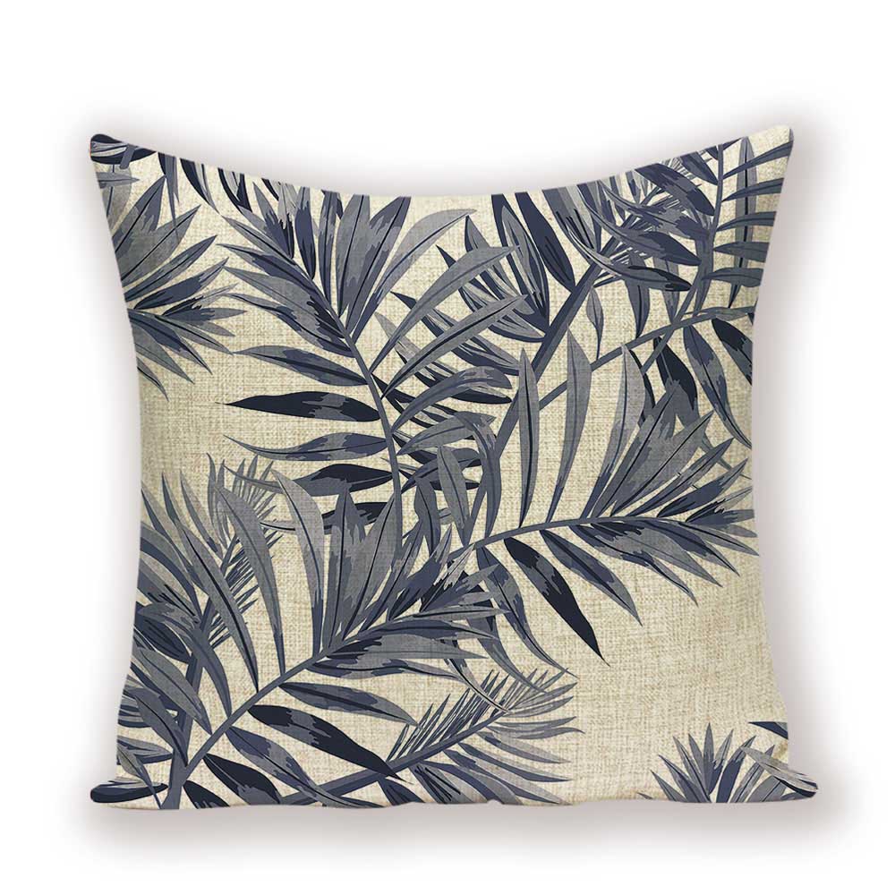 Tropical Leaves Linen Pillowcase (Multi Styles/ Colors)