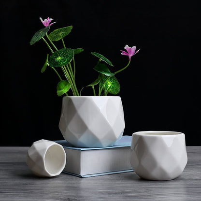 Creative Ceramic Diamond Geometric Flowerpot