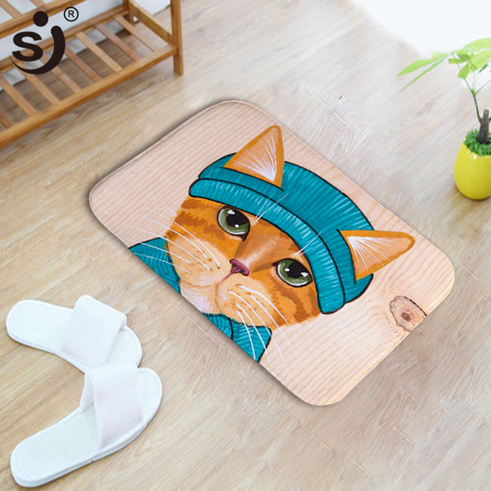 Cartoon Cat Animal Non Slip Bath Mat (Multi Styles/Colors)