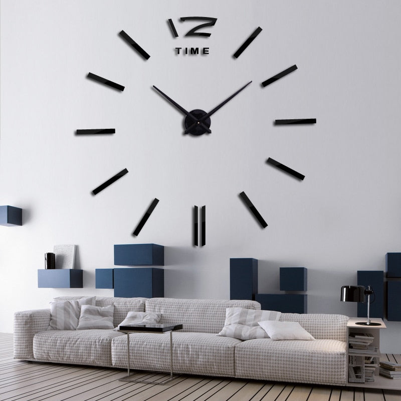 Big Wall Clock 3D Acrylic Mirror Sticker (Multi Colors)