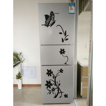 High Quality Creative Refrigerator Black Sticker Butterfly Pattern Wall Stickers Home Decoration Kitchen Wall Art Mural Decor