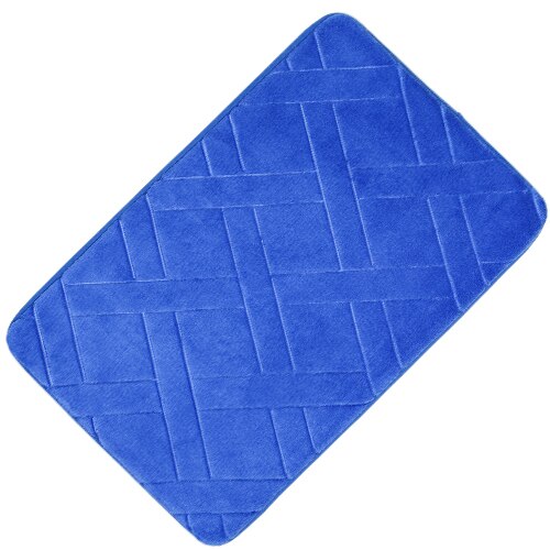 grid Embossing Bath Mat Non-slip Mats sponge Rug polyester fiber