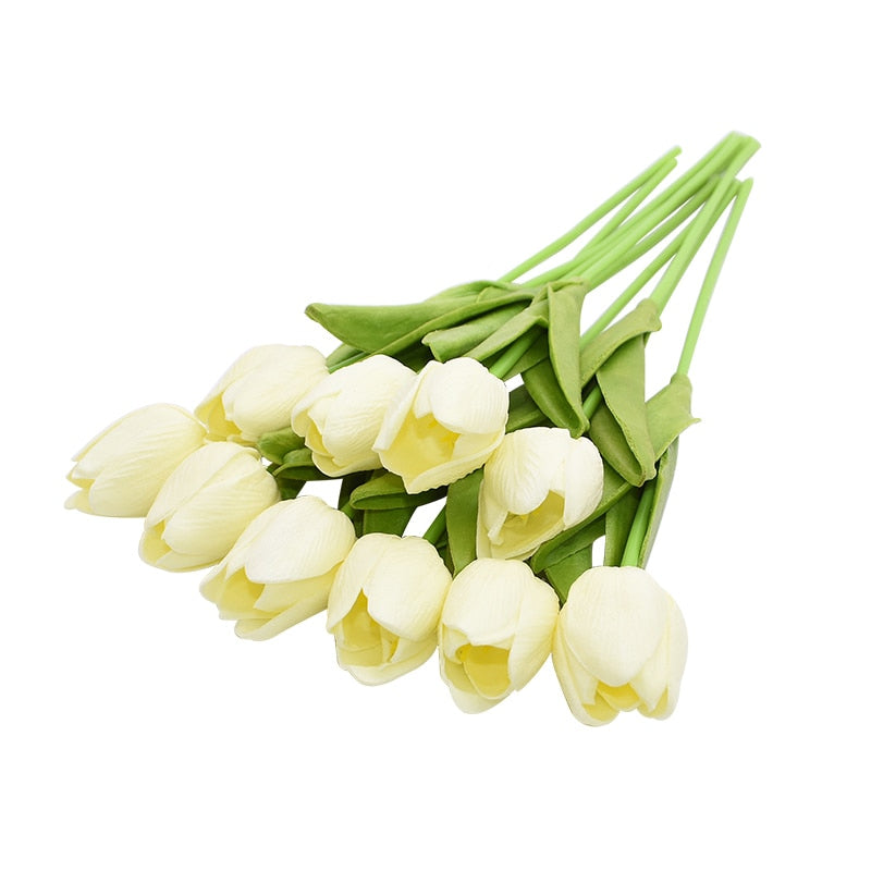 10PCS Tulip Artificial Flower Real Touch Artificial Bouquet PE Fake Flower