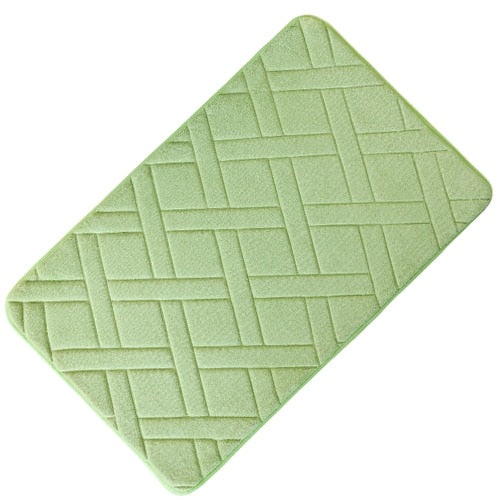 grid Embossing Bath Mat Non-slip Mats sponge Rug polyester fiber