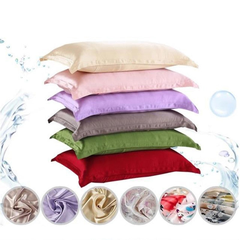 1pc Pure Emulation Silk Satin Pillowcase Single Pillow Cover Multicolor 48*74cm