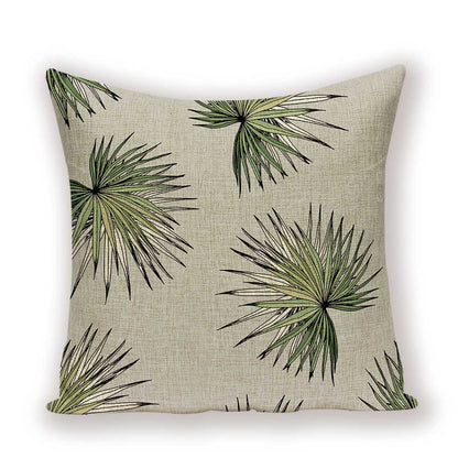 Tropical Leaves Linen Pillowcase (Multi Styles/ Colors)