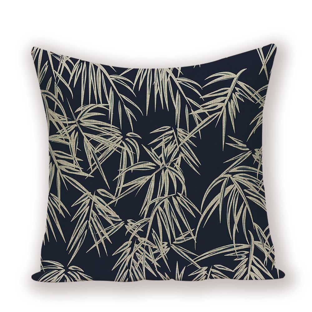 Tropical Leaves Linen Pillowcase (Multi Styles/ Colors)