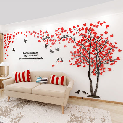 3D Tree Acrylic Mirror Wall Sticker Decals DIY