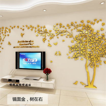 3D Tree Acrylic Mirror Wall Sticker Decals DIY